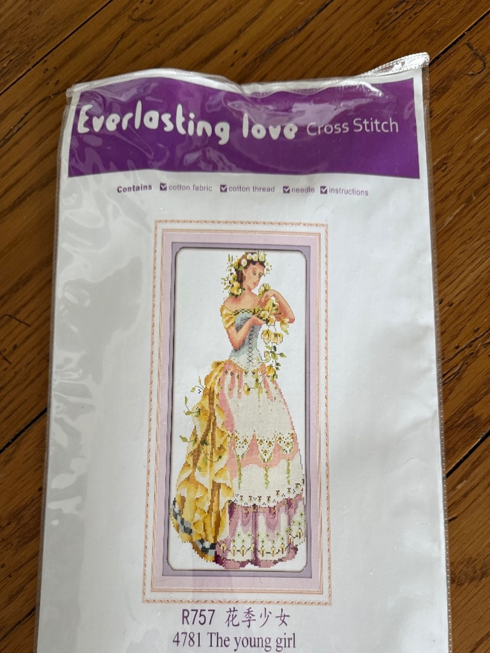 Young Girl Everlasting Love Cross Stitch Kit 14 Ct Aida - Not Printed - NEW
